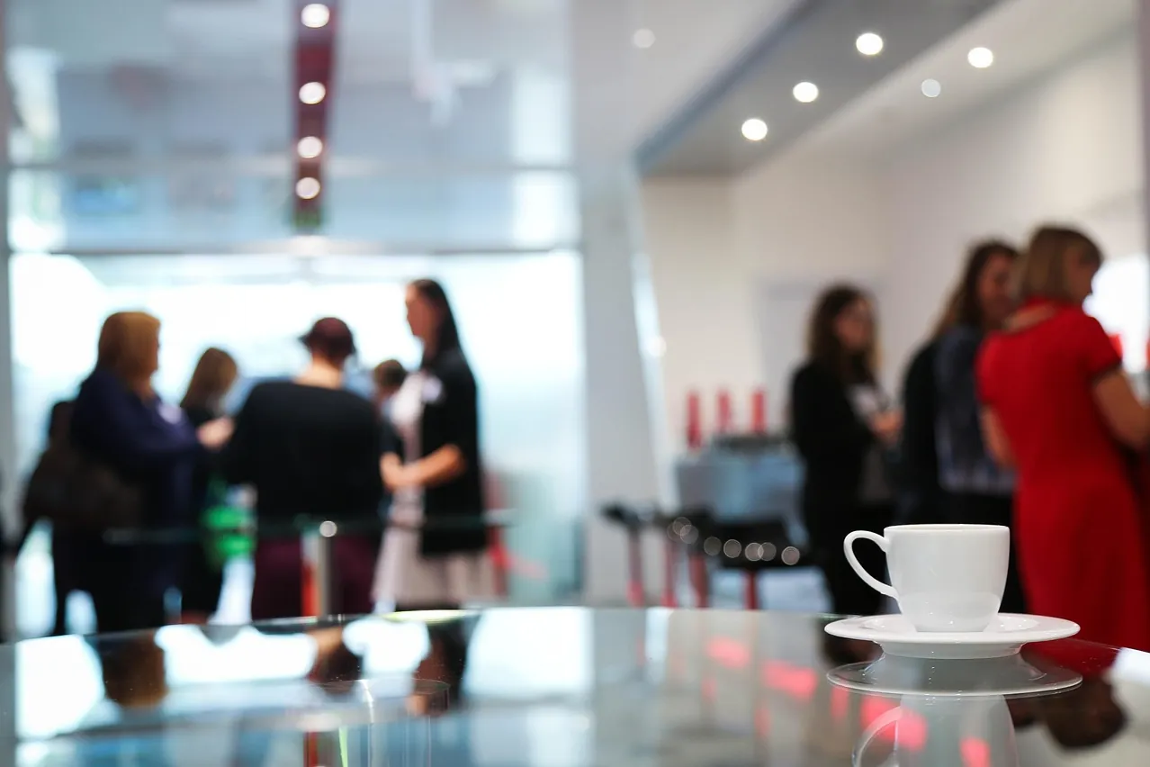 Coffee break, conference, women